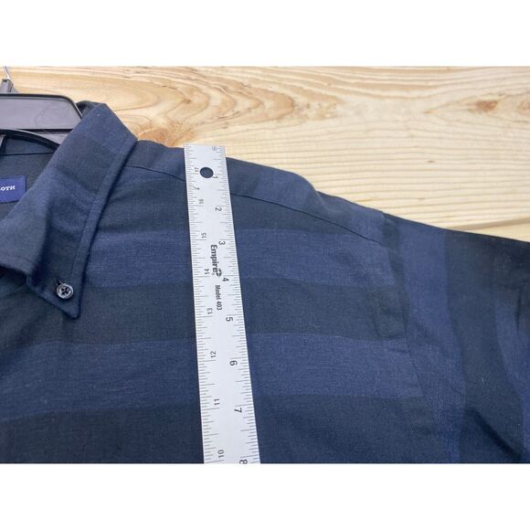 Proper Cloth Shirt Mens XL Blue Navy Button Up Long Sleeve Linen Casual - Picture 5 of 9